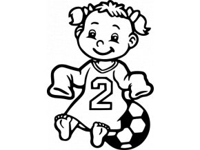 Samolepka - Fotbal - miminko holčička fotbalistka