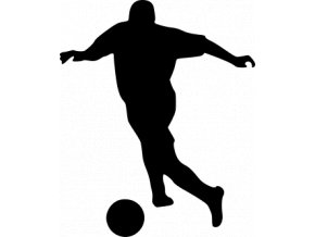 Samolepka - Fotbal - silueta fotbalista záložník přihrávka