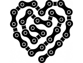Samolepka Cyklistika - Řetěz srdce