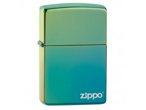 Zippo High Polish Teal Logo 26914