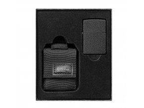 Zippo sada černé Taktické pouzdro a zapalovač Black Crackle 30058