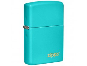 Benzínový zapalovač Zippo Classic Flat Turquoise Logo 26952