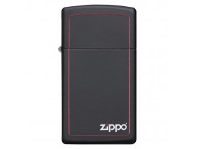 Zapalovač Zippo Slim Black Matte with Zippo & Border 26055