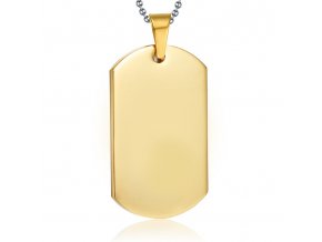 Přívěsek z chirurgické oceli - Dog tag , Vojenská známka PN004 Gold