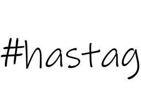 Vlastní #HashTag - samolepka na auto - font Ink Free