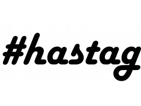 Vlastní #HashTag - samolepka na auto - font Harlow solid italic