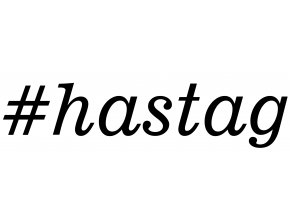 Vlastní #HashTag - samolepka na auto - font News701 BT