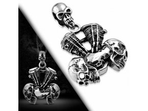 <img src="www.gravon.cz/přívěšek.jpg" alt="Přívěšek z chirurgické oceli - Skull Motorcycle Engine PCS465T">