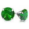 Náušnice zelený krystal - puzetky