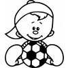 Samolepka - Fotbal - kluk sedící fotbalista