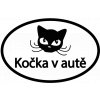 Samolepka - Kočka v autě