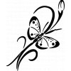 Samolepka - Květina a motýl
