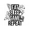 Samolepka na zeď Eat, sleep, game, repeat 1a