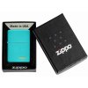 Zippo zapalovač Classic Flat Turquoise Logo 26952