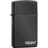 Zippo zapalovač Slim High Polish Black Logo 26583