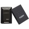 Benzínový zapalovač Zippo Slim High Polish Black Logo 26583