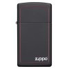 Zapalovač Zippo Slim Black Matte with Zippo & Border 26055