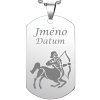 Přívěsek Střelec se jménem a datem narození