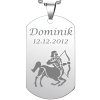 Přívěsek znamení Střelec se jménem a datem narození