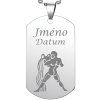 Přívěsek Vodnář se jménem a datem narození