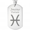 Přívěsek se jménem a datem narození - symbol Ryby
