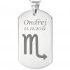 Přívěšek se jménem a datem narození - symbol Štír
