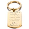Dárek pro syna Klíčenka ve zlaté barvě s věnováním maminky