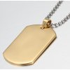 Přívěšek z chirurgické oceli - Dog tag , Vojenská známka PN004 Gold