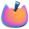 Kočičí identifikační známka nerezová ocel - barva multicolor