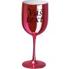 Nerozbitná sklenice na víno růžová lesklá 45 cl s vlastním nápisem