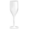 Nerozbitná bílá plastová Flute sklenice na šampus nebo prosecco bílá 150 ml
