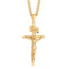 Luxusní zlatý přívěsek s křížem z chirurgické oceli