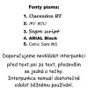 fonty písma na sklenice