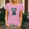 Dámské tričko s realistickým potiskem hlavy Německé dogy. Originální tričko pro pejskařky.