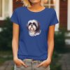 Dámské tričko s realistickým potiskem hlavy Shih-tzu. Originální tričko pro pejskařky.