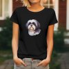 Dámské tričko s realistickým potiskem hlavy Shih-tzu. Originální tričko pro pejskařky.