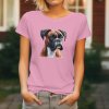 Dámské tričko s realistickým potiskem hlavy Německého Boxera. Originální tričko pro pejskařky.