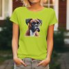 Dámské tričko s realistickým potiskem hlavy Německého Boxera. Originální tričko pro pejskařky.