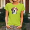 Dámské tričko s realistickým potiskem hlavy Bígla. Originální tričko pro pejskařky.