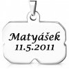 Přívěsek se jménem a datumem narození