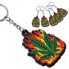 Gumová klíčenka Marihuana v plamenech