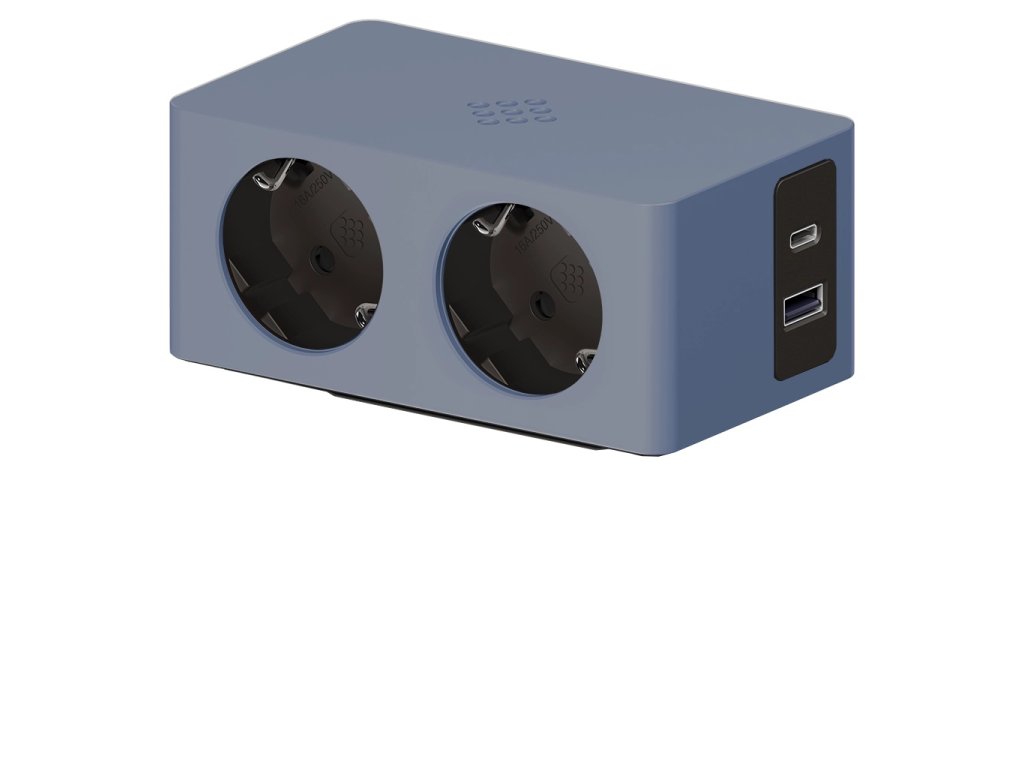 versaq 2 prese schuko blu usb tipo a usb tipo c