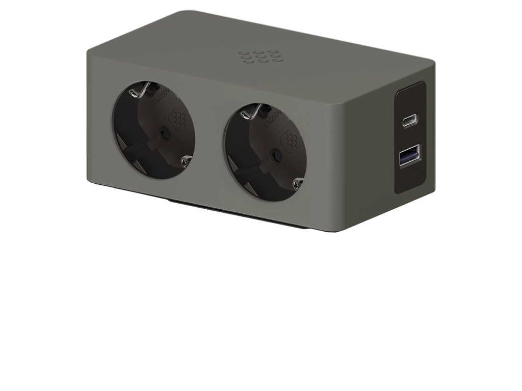 versaq 2 prese schuko grigio usb tipo a usb tipo c