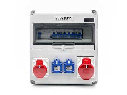 Wandtromverteiler ELSYBOX 1x CEE 16A 1x CEE 32 A, 2x 230V, mit LS und FI, Kunststoff, komplett verdrahtet