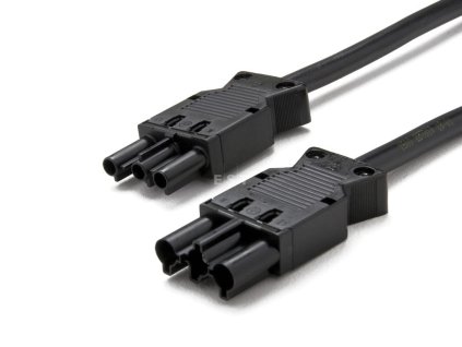 ASA 06016Y00001 Verlängerungskabel GST Stecker GST18i3/ Stecker GST18i3 Länge 1m, Schwarz
