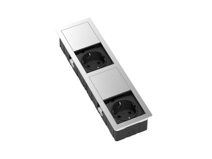 versahit mono combi 2 prese schuko inox aperto