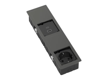 versahit mono combi 1 presa schuko usb tipo a usb tipo c peltro aperto