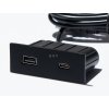 ASA 06029Z00053 Lade-HUB Einbau VERSAPICK, 1xUSB 5V (Typ A+C), 70x25mm, rechteckig, Metall, schwarz matt