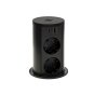 versalift tondo 2 prese schuko usb tipo a usb tipo c corpo nero finitura nero metacrilato