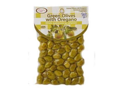 zelené olivy s oregánem 250g
